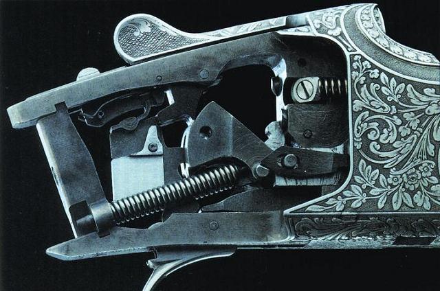 Μηχανισμός Browning B25 με μηχανική μονή σκανδάλη.